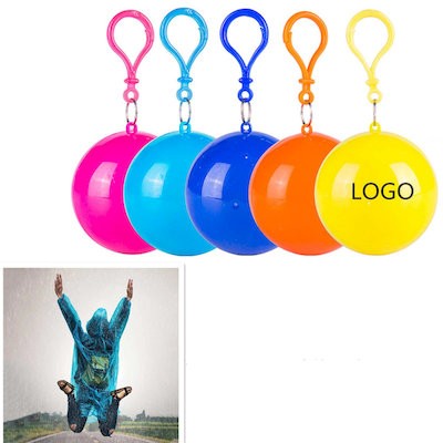 Picture of ADVERTISING DISPOSABLE RAINCOAT FOR ADULTS with Ball
