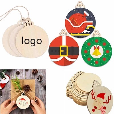 Picture of CHRISTMAS WOOD ORNAMENT - CIRCLE