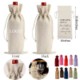 DRAWSTRING BURLAP WINE BAGS image 2