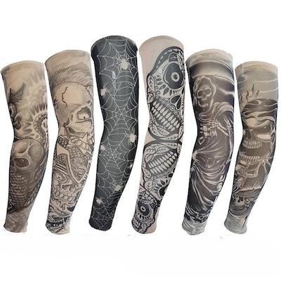 Picture of OUTDOOR SUNSCREEN TATTOO with Stitched Flower Arm Sleeve