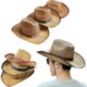 SUNSCREEN BREATHABLE COWBOY STRAW HAT image 2