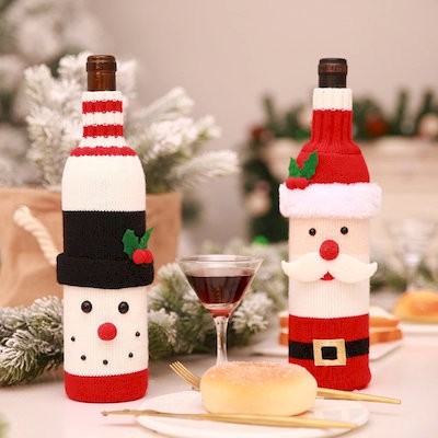 Picture of CHRISTMAS SWEATER WINE BOTTLE COVERS DECORATIONS