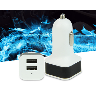 Picture of OPENING GIFT SQUARE MULTIFUNCTION DUAL USB CAR CHARGER
