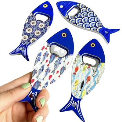 Picture of FISH-SHAPED PAINTED MAGNETIC BOTTLE OPENER FRIDGE MAGNET