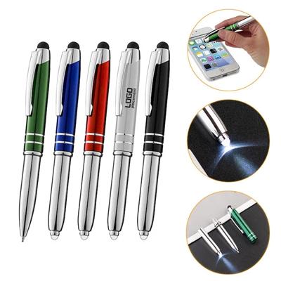 Picture of 3-IN-1 SOFT TOUCH STYLUS BALL PEN PEN with LED Torch