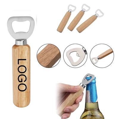 Picture of BARTENDER WOOD HANDLE STAINLESS STEEL METAL BEER BOTTLE OPENERS