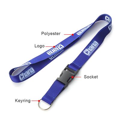 Picture of DETACHABLE WOVEN LANYARDS BUCKLE RELEASE CUSTOM with Keychai