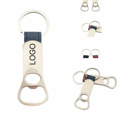 Picture of LEATHER BOTTLE OPENER KEYRING CHAIN