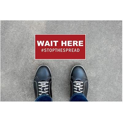 Picture of WAIT HERE STICKER SOCIAL DISTANCING FLOOR DECAL