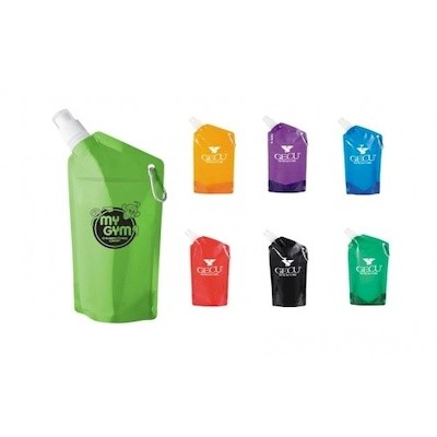 Picture of COLLAPSIBLE WATER BOTTLE & BAG with Carabiner.