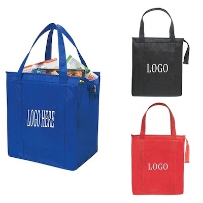 Picture of ZIPPERED NON-WOVEN SHOPPER TOTE BAG