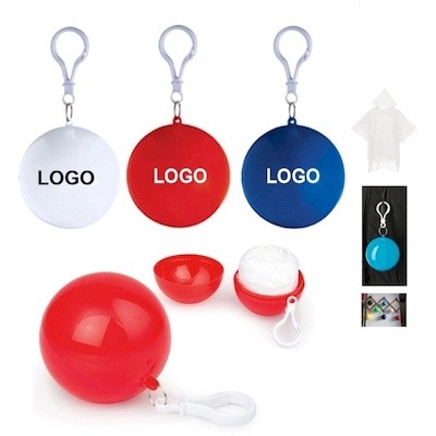 Picture of DISPOSABLE PONCHO BALL KEYRING CHAIN