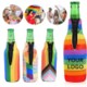 Picture of PRIDE RAINBOW NEOPRENE BEER WINE BOTTLE COOLER SLEEVES