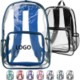 Picture of ECONOMY CLEAR TRANSPARENT PLASTIC BACKPACK RUCKSACK with Mesh Pocket