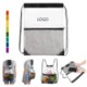 Picture of CLEAR TRANSPARENT PVC DRAWSTRING CINCH SACK BACKPACK RUCKSACK with Front Zipper