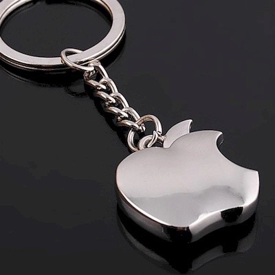 Picture of SILVER APPLE SHAPE KEYRING CHAIN.