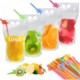 CLEAR TRANSPARENT DRINK POUCHES with Straws image 2