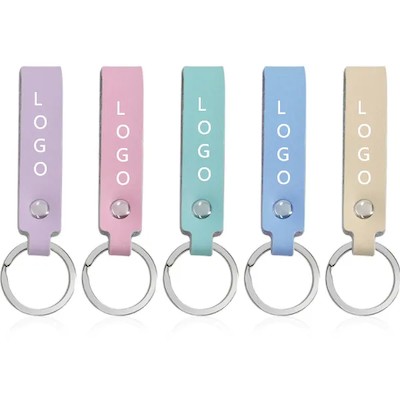 Picture of CLASSIC METAL LEATHER KEYRING CHAIN