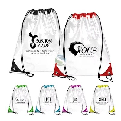 Picture of PVC DRAWSTRING BAG WATERPROOF CLEAR TRANSPARENT PORTABLE TRAVEL