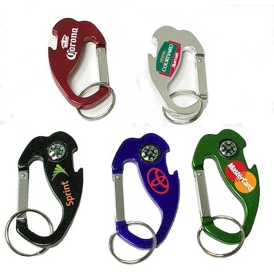 Picture of 4-IN-1 JUMBO SIZE CARABINER & BOTTLE OPENER & KEYRING CHAIN & COMPASS