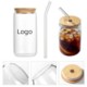 16OZ CLEAR TRANSPARENT GLASS BAMOBOO LID image 2