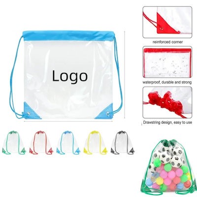 Picture of CLEAR TRANSPARENT DRAWSTRING BAGS