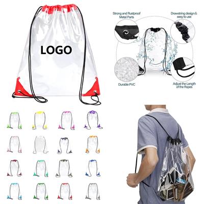 Picture of CLEAR TRANSPARENT DRAWSTRING BACKPACK RUCKSACK
