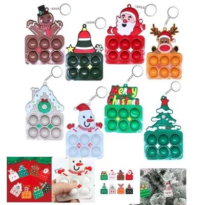 Picture of CHRISTMAS ORNAMENT PUSH BUBBLE POP TOY KEYRING CHAIN