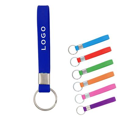 Picture of SCREEN PRINTED SILICON WRIST BAND KEYRING CHAIN