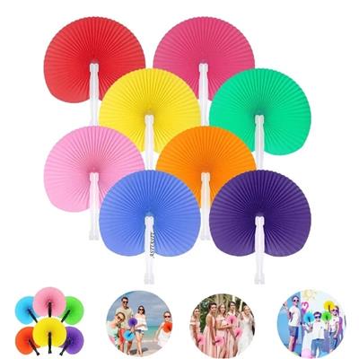 Picture of FOLDING ROUND PLASTIC HANDLE HAND PAPER FAN