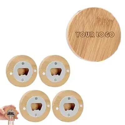 Picture of ROUND WOOD MAGNETIC BOTTLE OPENER