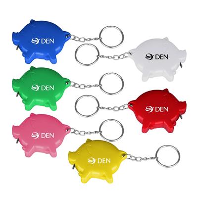 Picture of PIG SHAPE TAPE MEASURE KEYRING CHAIN