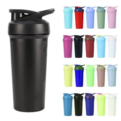 Picture of STAINLESS STEEL METAL 24OZ VACUUM PROTEIN SHAKER with Scale