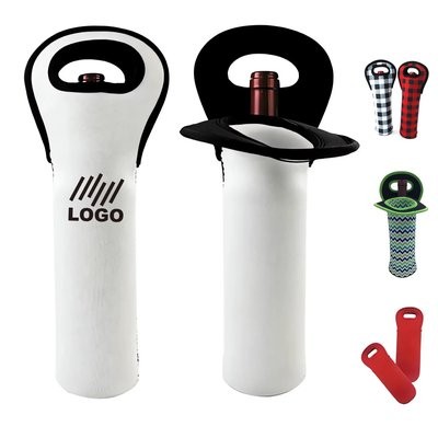 Picture of NEOPRENE SINGLE BOTTLE WINE TOTE BAG