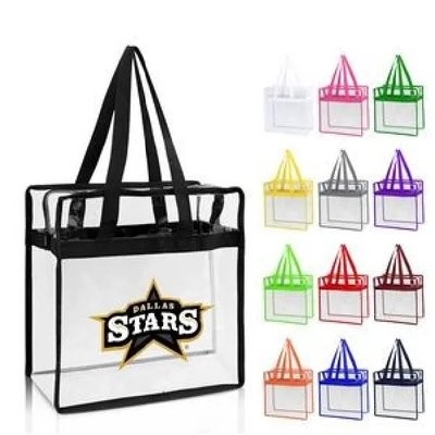 Picture of CLEAR TRANSPARENT TOTE BAG with Zipper