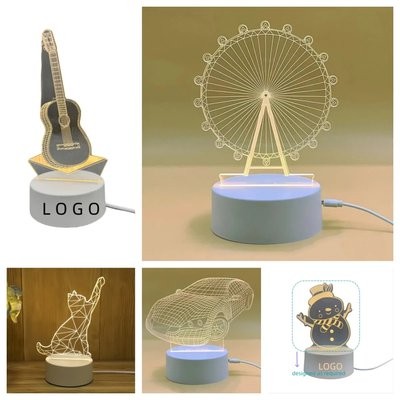 Picture of USB THREE-COLOR 3D NIGHT LIGHT CREATIVE VISUALIZATION LAMP