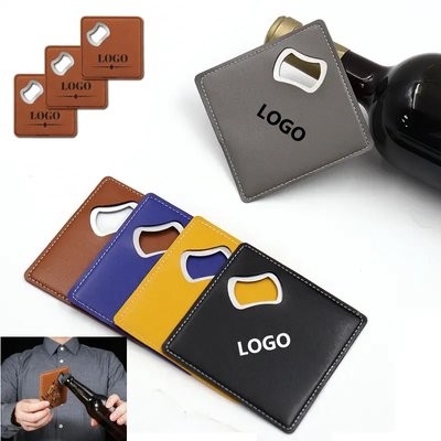 Picture of LEATHER BOTTLE OPENER COASTER DESIGN PU MATERIAL NON-SLIP