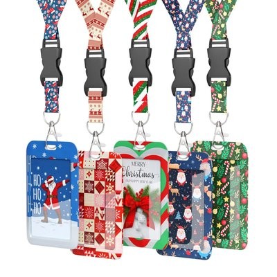 Picture of CHRISTMAS ID CARD HOLDER LANYARD SLIDE RAIL PASS