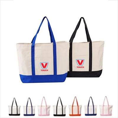 Picture of PRINTED AND EMBROIDERED SIMPLE LARGE ZIPPER CANVAS BAGS