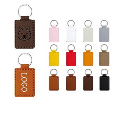 Picture of RECTANGULAR LEATHER KEYRING CHAIN