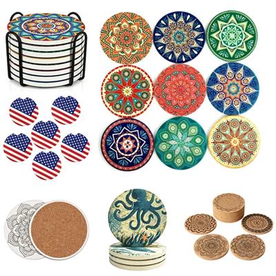 Picture of CERAMIC POTTERY COASTERS with Cork Backing
