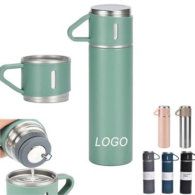 Picture of 17OZ VACUUM THERMAL INSULATED THERMO WATER BOTTLE with 3 Mug Lids