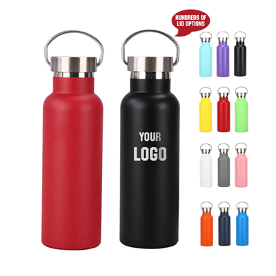 Picture of 25OZ THERMAL INSULATED STAINLESS STEEL METAL WATER BOTTLE W & HANDLE ON LID