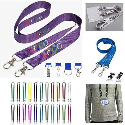Picture of 3 & 4 INCH CUSTOM OPEN ENDED POLYESTER LANYARD W & BADGE HOLDER