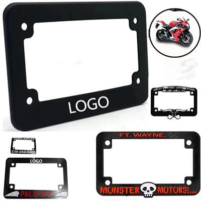 Picture of MOTORCYCLE LICENSE PLATE FRAME - BLACK PLASTIC