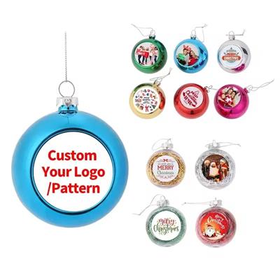 Picture of BLANK ROUND PLASTIC CHRISTMAS TREE BALL DECORATION