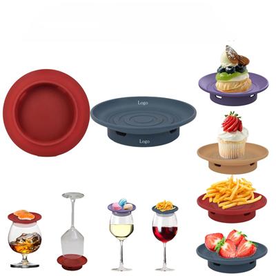 Picture of SILICON RED WINE GLASS SNACK TRAYS