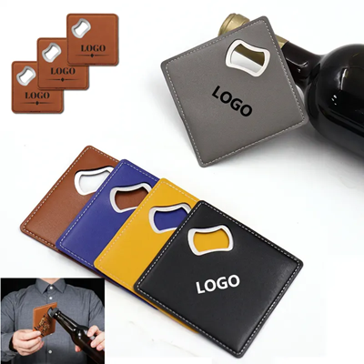 Picture of LEATHER BOTTLE OPENER COASTER DESIGN PU MATERIAL NON-SLIP