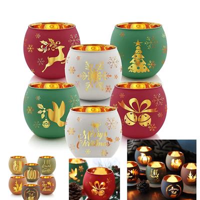 Picture of CUSTOMIZABLE PATTERN HOLLOW GLASS CANDLE HOLDER