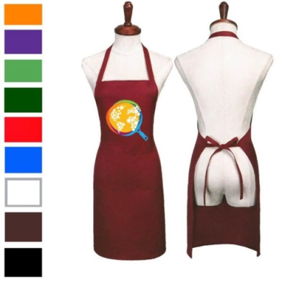 Picture of 8 OZ, UNIFORM FABRIC HANG NECK KITCHEN APRONS W & 2 POCKETS